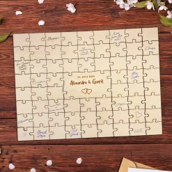 A3 Puzzle Gästebuch für Hochzeit - Herzen
