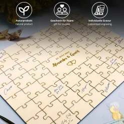 A3 Puzzle Gästebuch für Hochzeit - Herzen