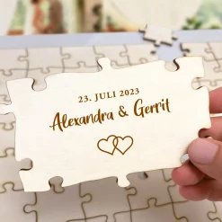 A3 Puzzle Gästebuch für Hochzeit - Herzen