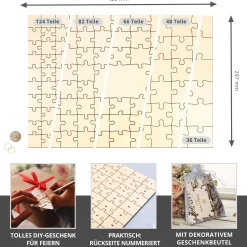 A3 Puzzle Gästebuch für Hochzeit - Ringe
