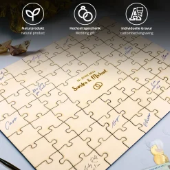 A3 Puzzle Gästebuch für Hochzeit - Ringe