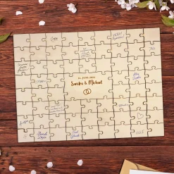 A3 Puzzle Gästebuch für Hochzeit - Ringe