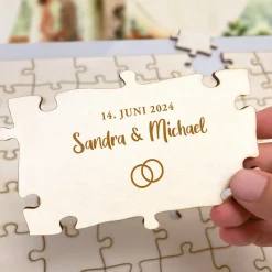 A3 Puzzle Gästebuch für Hochzeit - Ringe