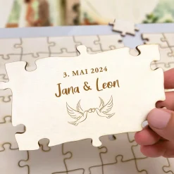 A3 Puzzle Gästebuch für Hochzeit - Tauben