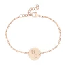 Armband Rosegold mit runder Plakette - Initialen