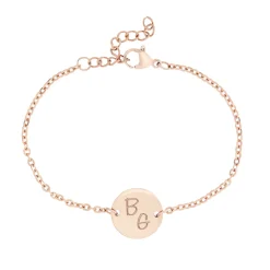 Armband Rosegold mit runder Plakette - Initialen