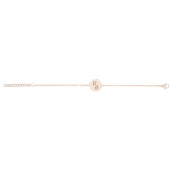 Armband Rosegold mit runder Plakette - Initialen