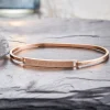 Armreif Rosegold mit Gravur - Geokoordinaten