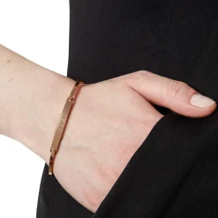 Armreif Rosegold mit Gravur - Geokoordinaten
