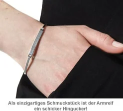 Armreif Silber mit Gravur - Geokoordinaten