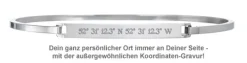 Armreif Silber mit Gravur - Geokoordinaten