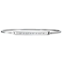 Armreif Silber mit Gravur - Geokoordinaten