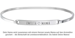 Armreif Silber mit Gravur - Mama Name