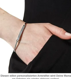 Armreif Silber mit Gravur - Mama Name