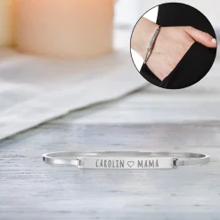 Armreif Silber mit Gravur - Mama Name