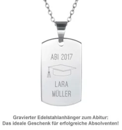 Army Dog Tag Kette mit Gravur - Abitur