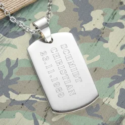 Army Dog Tag Kette mit Gravur für Männer - Armee
