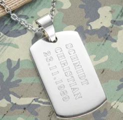 Army Dog Tag Kette mit Gravur für Männer - Armee