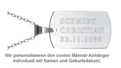 Army Dog Tag Kette mit Gravur für Männer - Armee