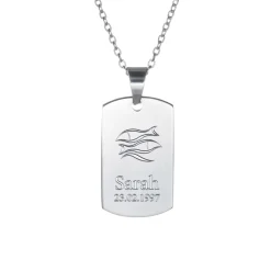 Army Dog Tag Kette mit Gravur - Sternzeichen
