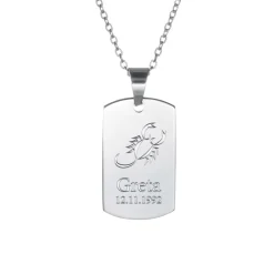 Army Dog Tag Kette mit Gravur - Sternzeichen