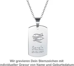 Army Dog Tag Kette mit Gravur - Sternzeichen