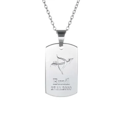 Army Dog Tag Kette mit Gravur - Sternzeichen