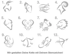 Army Dog Tag Kette mit Gravur - Sternzeichen