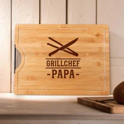 Bambusholz Schneidebrett für Papa - Grillchef