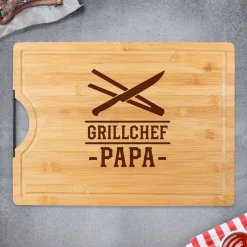 Bambusholz Schneidebrett für Papa - Grillchef