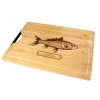 Bambusholz Schneidebrett mit Gravur - Fisch - Name