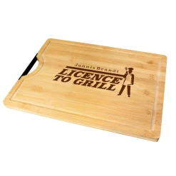 Bambusholz Schneidebrett mit Gravur - Licence to Grill