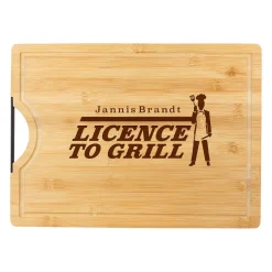 Bambusholz Schneidebrett mit Gravur - Licence to Grill