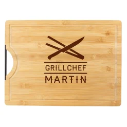 Bambusholz Schneidebrett mit Grillchef Gravur