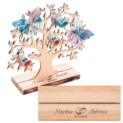 Baum mit Sockel graviert - Hochzeit