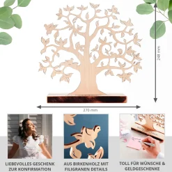 Baum mit Sockel graviert - zur Konfirmation
