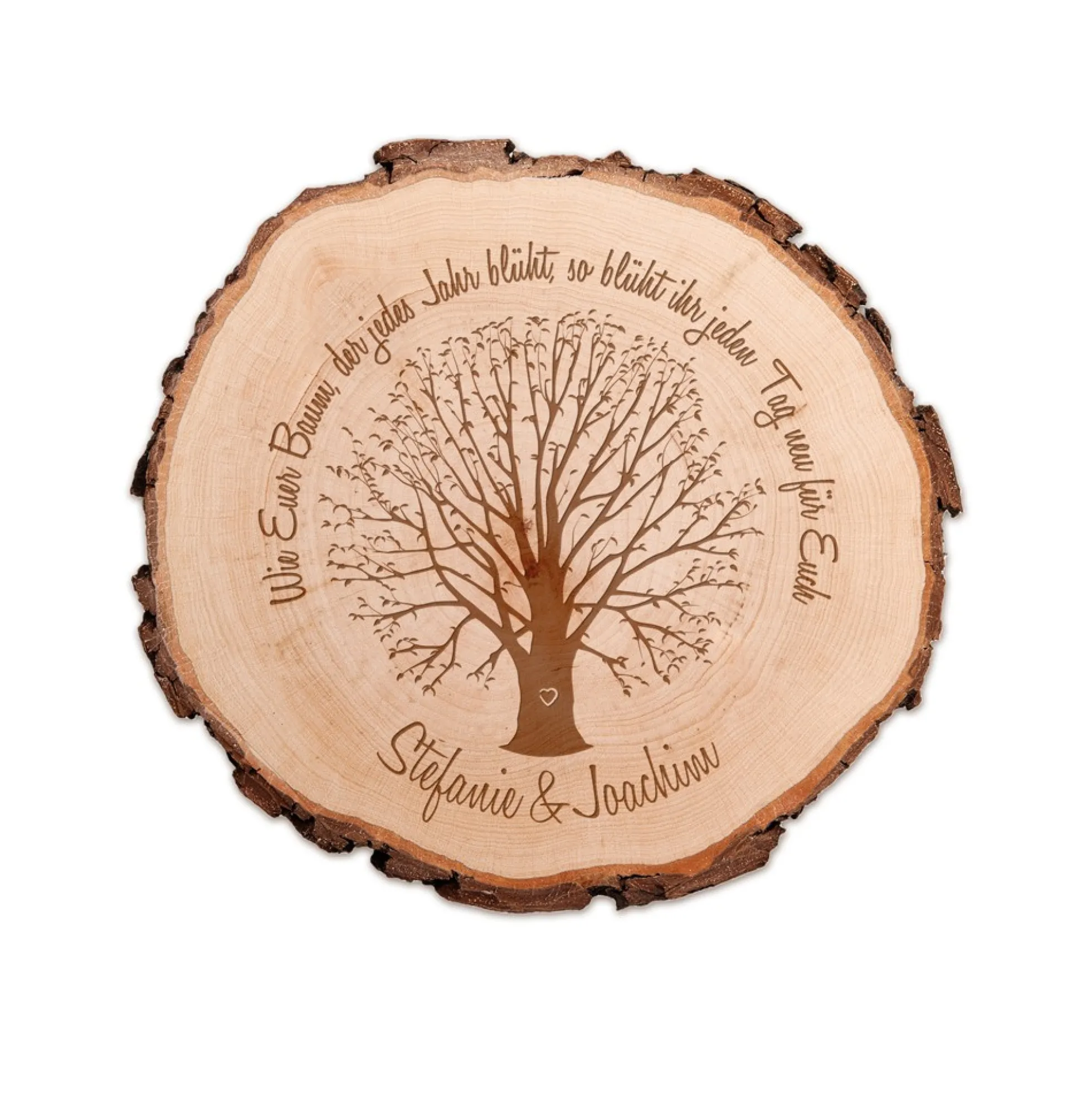 Baumscheibe mit Gravur - Ehebaum