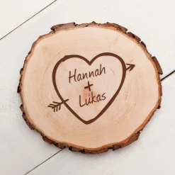 Baumscheibe mit Gravur - Herz