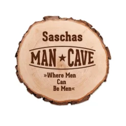 Baumscheibe mit Gravur - Man Cave
