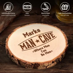 Baumscheibe mit Gravur - Man Cave