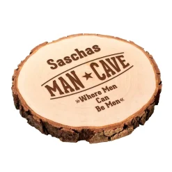 Baumscheibe mit Gravur - Man Cave