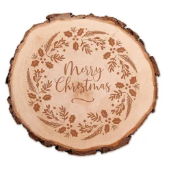 Baumscheibe mit Gravur - Merry Christmas