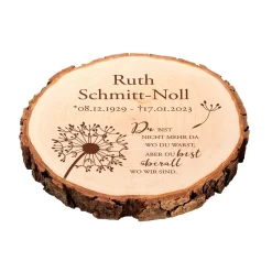 Baumscheibe mit Gravur - Trauerblume