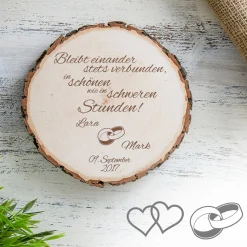 Baumscheibe zur Hochzeit - Bleibt verbunden