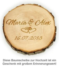Baumscheibe zur Hochzeit - personalisiert