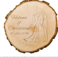 Baumscheibe zur Hochzeit - Silhouette