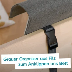 Bettablage zum Einhängen - grau