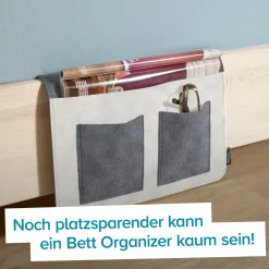 Bettablage zum Einhängen - grau
