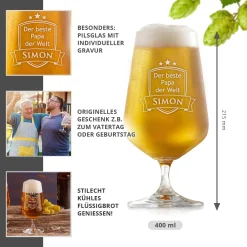 Bierglas mit Gravur - Bester Papa