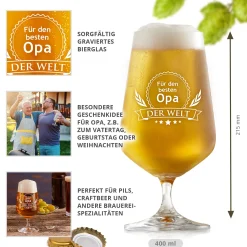 Bierglas mit Gravur für den besten Opa
